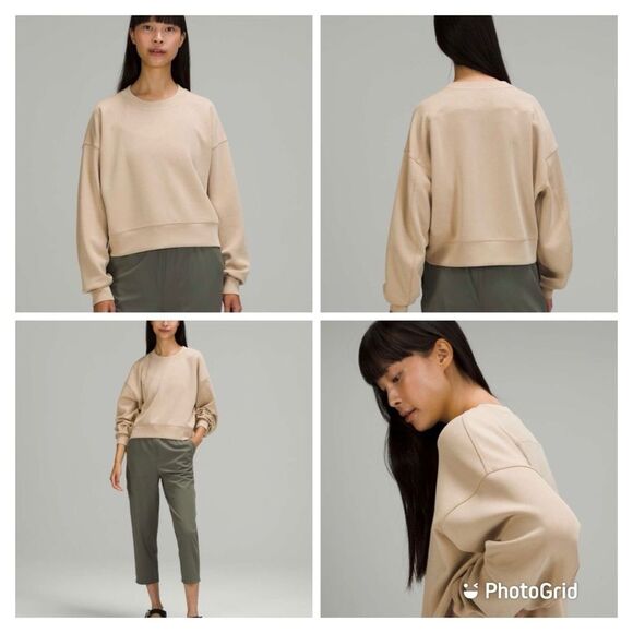 lululemon athletica Tops - Lululemon Trench Perfectly Oversized Cropped Crew Softstreme Size 8